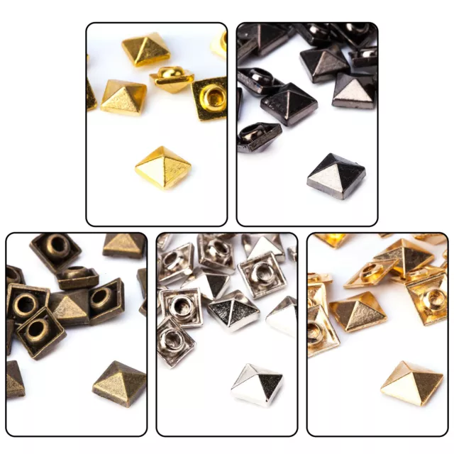 100pcs Pyramide Punk Nieten Quadratische Form Spike mit Pins DIY Handtasche