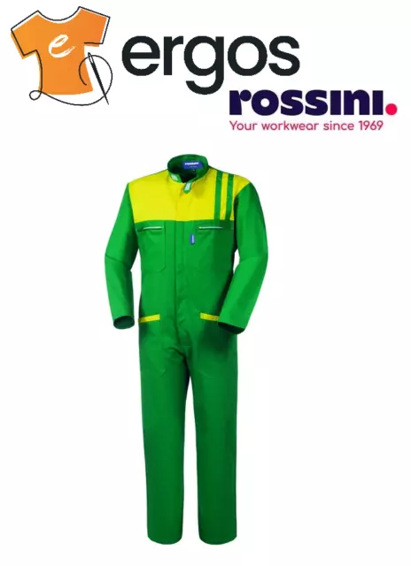 ROSSINI Tuta GINEVRA Tutone da Lavoro Meccanico Collo Corean Giallo Verde A41807