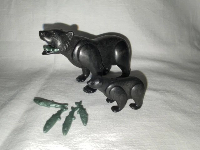 Playmobil Ours Brun Et Son Petit – Jouet Montagne Forêt Zoo – Animaux En Plastique