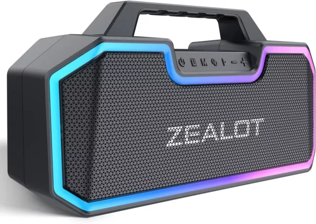 ZEALOT S57 Cassa speaker portatile Bluetooth, luci RGB, batteria 14.400 Mah, 60W