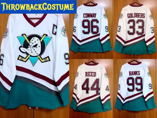 Hawks The Mighty Ducks Adam Banks Custom Hockey Jersey Sweater in