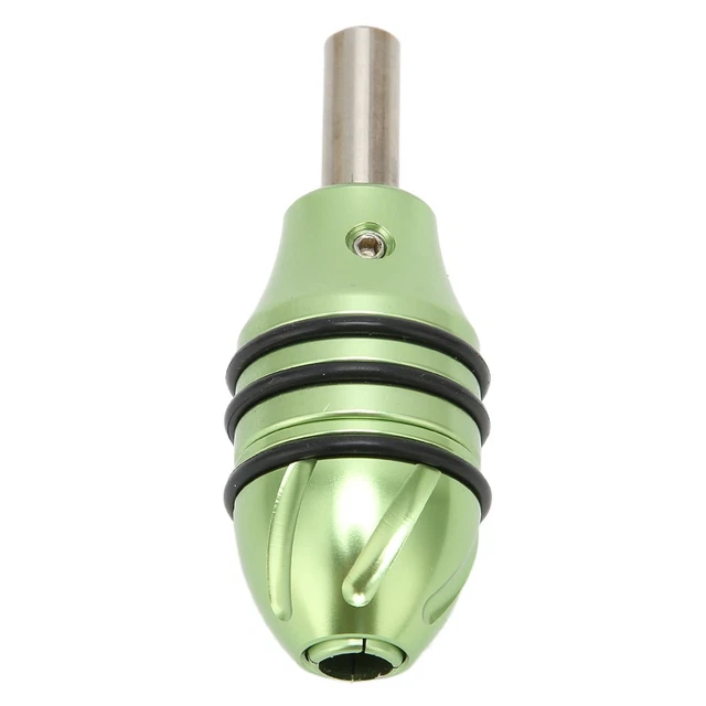 Empuñadura para tatuaje de cartucho de aleación de aluminio de 24 mm - tubo antideslizante verde