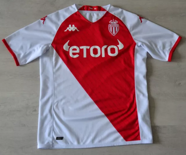 Monaco Football Shirt M Mens Kappa AS Monaco 2022-23 Home Shirt AS Monaco Top