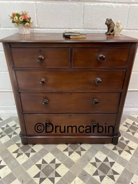 Antique Victorian Mahogany Chest Of Drawers 🚚