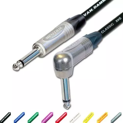 Neutrik & Van Damme Guitar Lead. 1/4" Mono Jack to Jack Cable. 2m, 3m, 5m, 8m