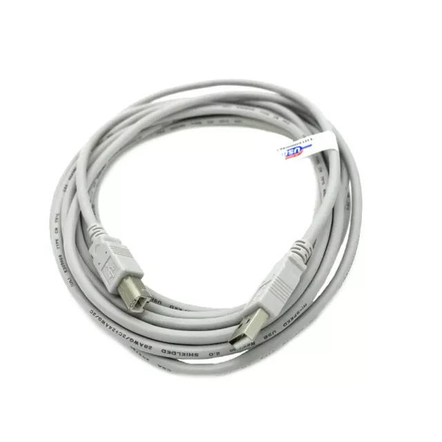 15' USB Cable WHT for DYMO LABELWRITER 310 320 330 400 450 TURBO LABEL PRINTER