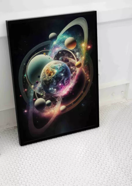 Space Planets Poster Print Image Galaxy Orbit Art Stars Solar System A3 A4 Size