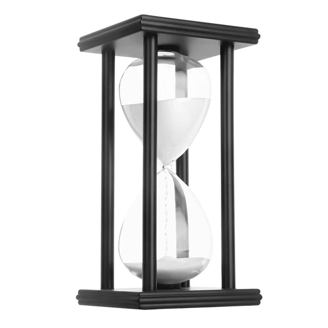 Hourglass Sand Timer,Black Wooden 30/45/60 Minute Sandglass Timer for Home,De...