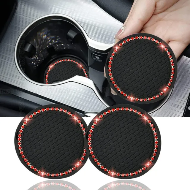 2pcs Universal Car Cup Holder Anti-Slip Insert Coasters Mats Pads Accessories