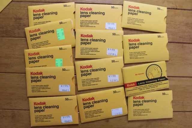 Lot of 13 Kodak Lens Cleaning Paper (50 Sheets Per Pack) [e]