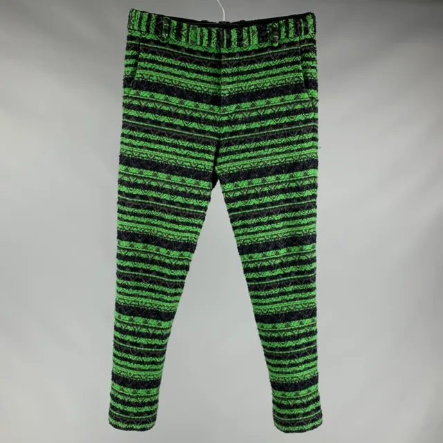 3.1 PHILLIP LIM Size 32 Green Black Tweed Cotton Wool Zip Fly Dress Pants