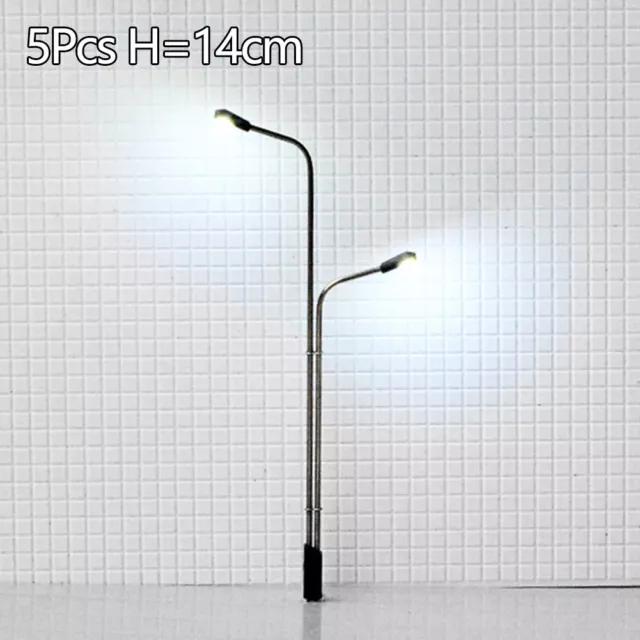 Hochwertige LED Straßenleuchte Modelllampe für Eisenbahn HO Skala 5er Set