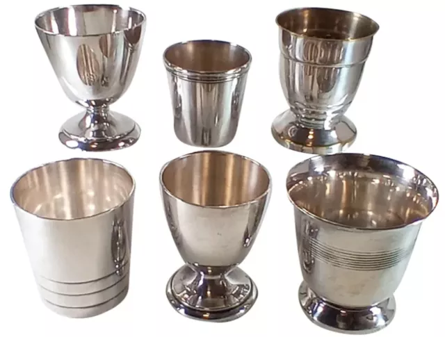 Christofle / Gallia. 6 Hueveras ( Coquetiers) diferentes Art Deco