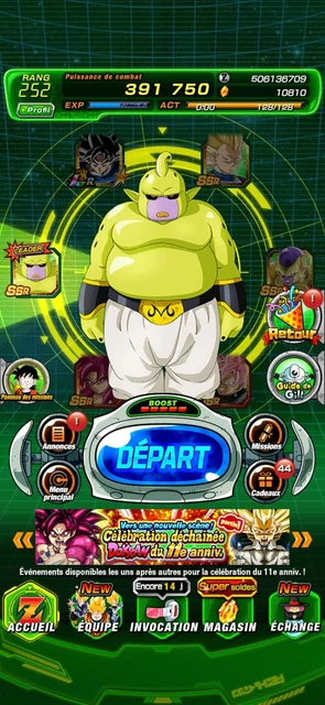 Compte Dokkan Battle Global – 10K Dragon Stones, Niveau 475, Plateforme Apple II