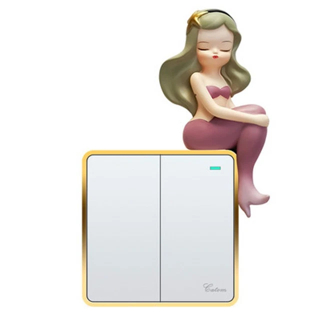 de sirène Sans coup de poing Décoration de prise Autocollant de commutateur 3D 8