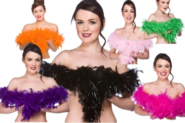Feather Boas Ladies Fancy Dress Accessory Flapper Rocky Forror Feather Boa