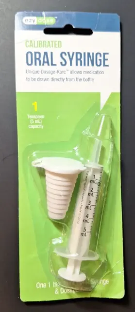 Ezy Dose Oral Syringe & Dispenser Calibrated 1 tsp 5 ml