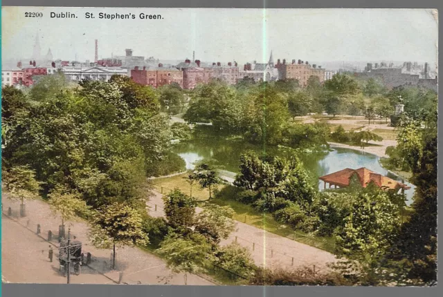 Very Nice Scarce Old Postcard - St. Stephen's Green - Dublin 1905