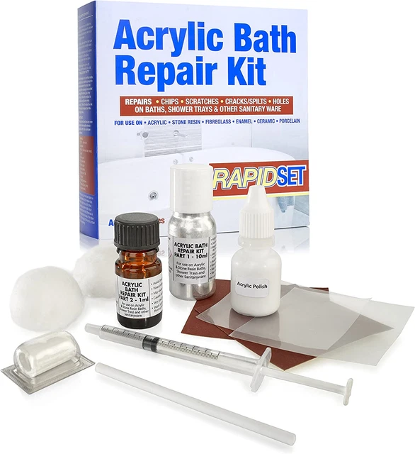 Kit de reparación de baño de acrílico premium Inc masilla - repara grietas, divisiones y fugas