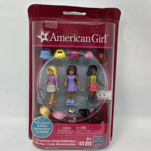 NEW American Girl Mega Bloks Downtown Style Collection 3 Dolls & Accessories