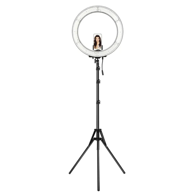 18" LED Ring Light 55W 3200K-5600K Dimmable Selfie Ring Light with Tripod Phone