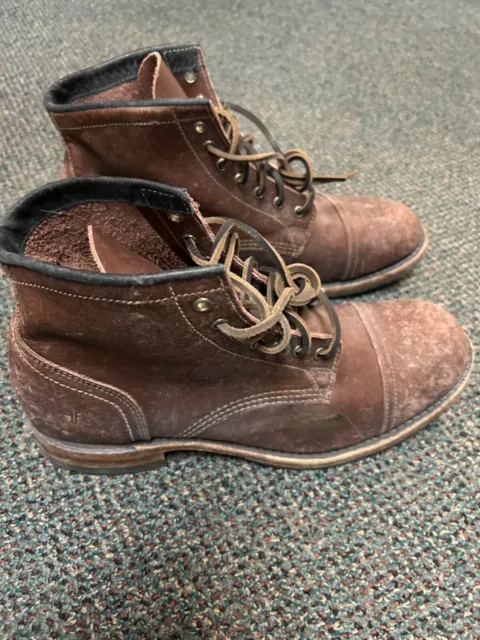 Frye logan online cap toe suede