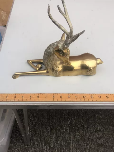 Solid brass deer rare Collectable heavy