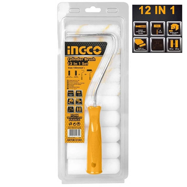 SET kit RULLO con ricambi 12 pezzi 10 mm 12 mm INGCO Pitturare Imbiancare Rulli