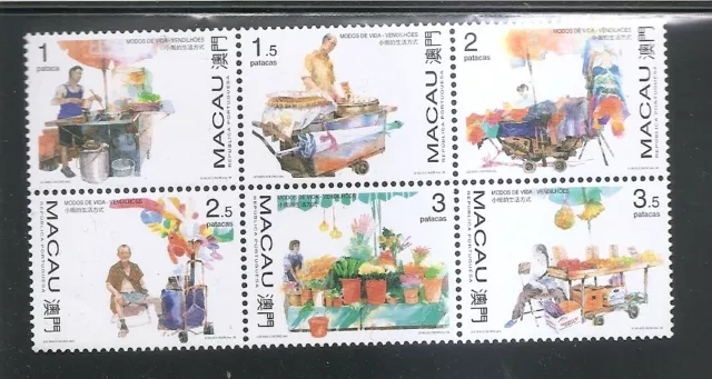 MACAU (PORTUGAL) - Street Vendors - Block of 6 - 1998 Scott 914a MNH