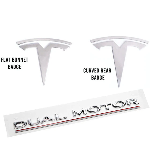 Autocollants Logo Pour Tesla Model 3 - Rouge Foncé, ABS Haute Qualité, 3 Pièces | Couverture Avant/arrière/volant
