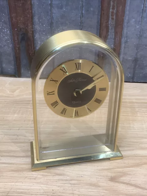 Vintage RARE Seth Thomas CAMINA Talley 0231-001 Quartz Mantle Clock Brass German