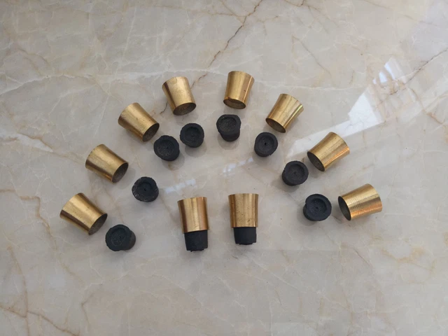 Lotto Di 10 Ottone Massiccio Ricambio Punta Per Walking Bastone / Canna Parte