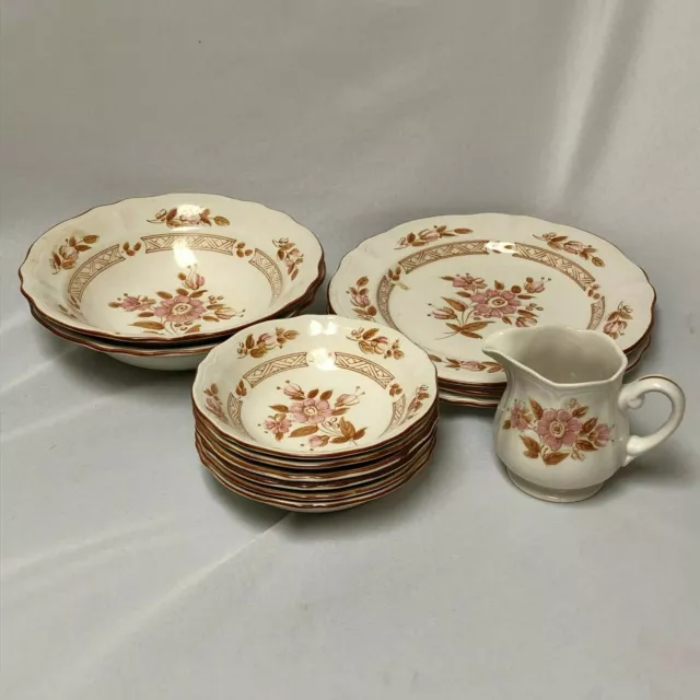 Odd Lot 11 Pieces Sears Wicker Rose Serving Bowls Cereal Soup Dinner Ironstone