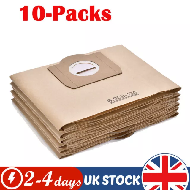 10 Packs Dust Bags 6.959-130.0 for Karcher WD3 WD3P MV3 Wet & Dry Vacuum Cleaner