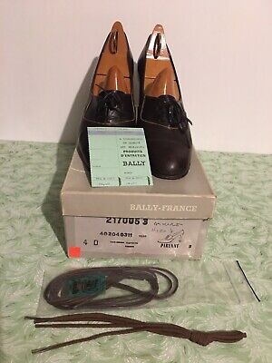 Ancienne Paire De Chaussures Femme Talon Cuir Bally Lucions Escarpin Vintage 