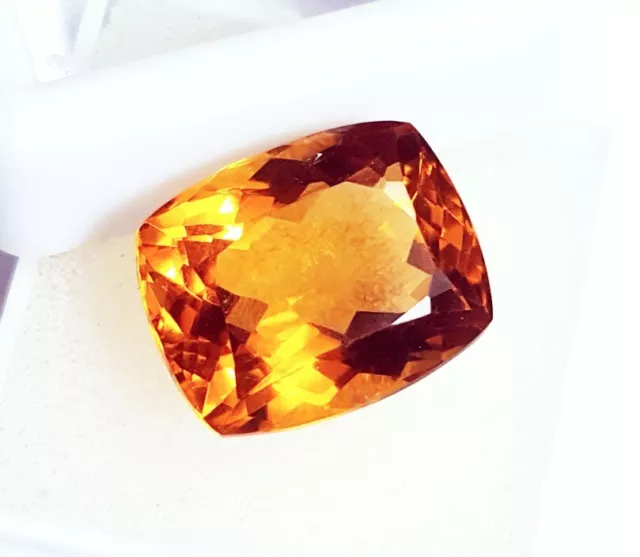 Cushion Shape Natural Citrine Loose Gemstone 11.40 Ct Certified With Free Gift