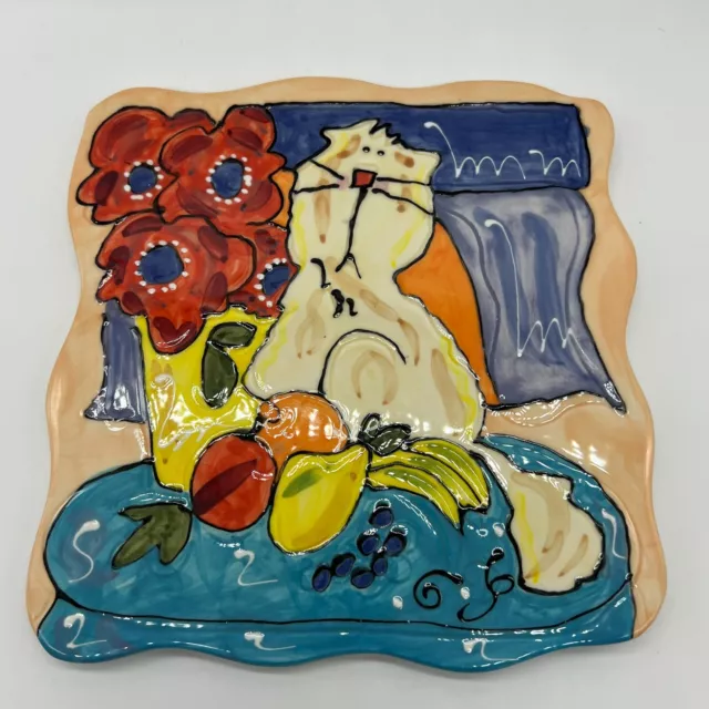 Debby Carman Center Puss Trivet Wall Hanging Plate Cats Dogs People Too