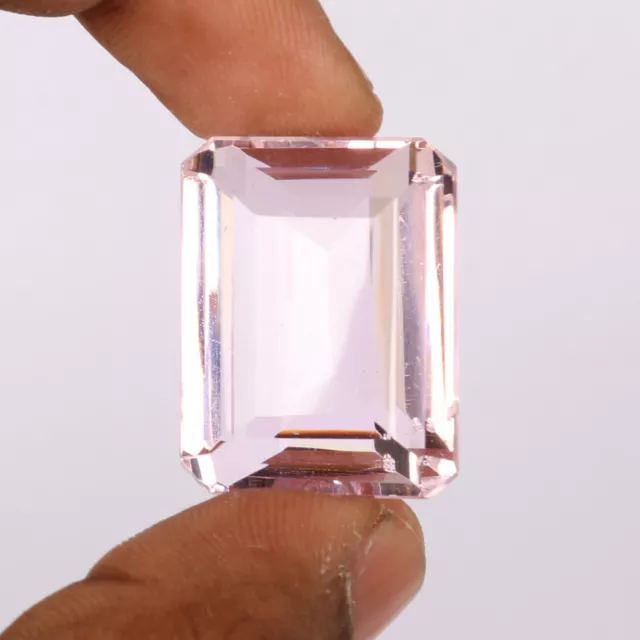 Brazilian Faceted Baby Pink Topaz 122 Ct. Emerald Cut Loose Gemstone PTH-6