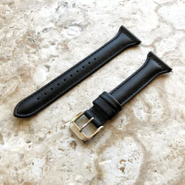 Nero Sottile Pelle Elegante Fascia Cinturino per Garmin Forerunner 255 - B22