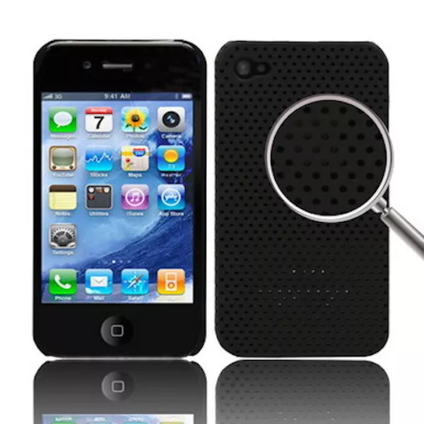 Custodia Hard Case Rigida Per Apple Iphone 4 4G Cover Nuovo Guscio Nero Mesh