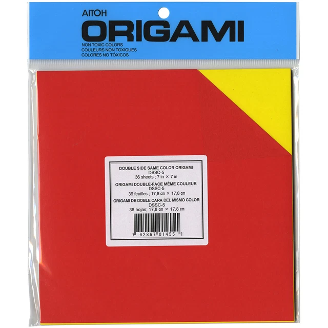 Origami Paper 7"X7" 36/Pkg-Assorted Double Sided Colors - 3 Pack