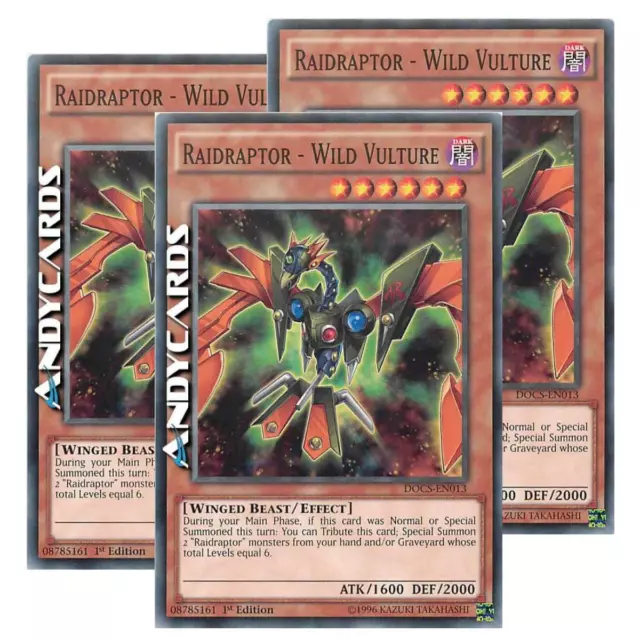 3x RAIDRAPTOR - WILD VULTURE (Avvoltoio Selvaggio) • Comune • DOCS EN013 YUGIOH!