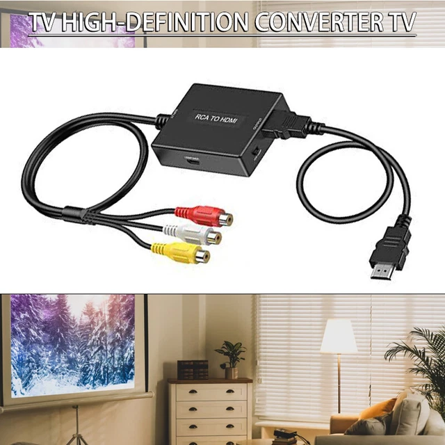 RCA to HDMI Converter AV HDMI with HDMI Cable Supports PAL/NTSC for F 2