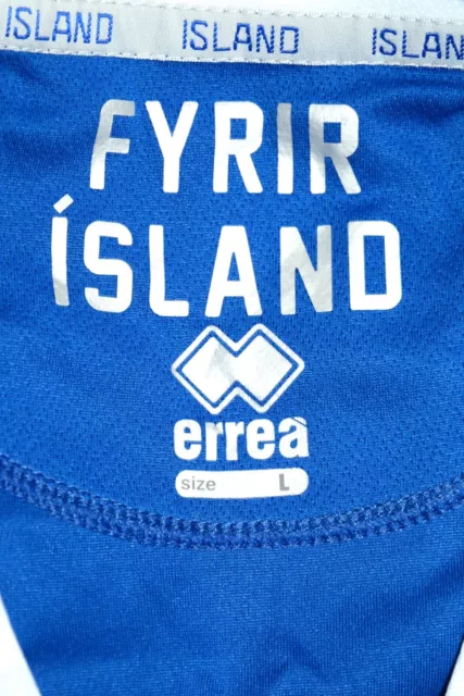 Iceland National Team 2018/2020 Home Football Shirt Jersey Errea Size L Adult 3