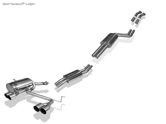 Fox Edelstahl Duplex Sportauspuff-Komplettanlage BMW 3er E46 M3-Optik 2x90mm