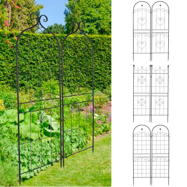 2er 53x180cm Gartenzaun Rankgitter Rosenbogen Torbogen Blumengitter Pflanzen Set