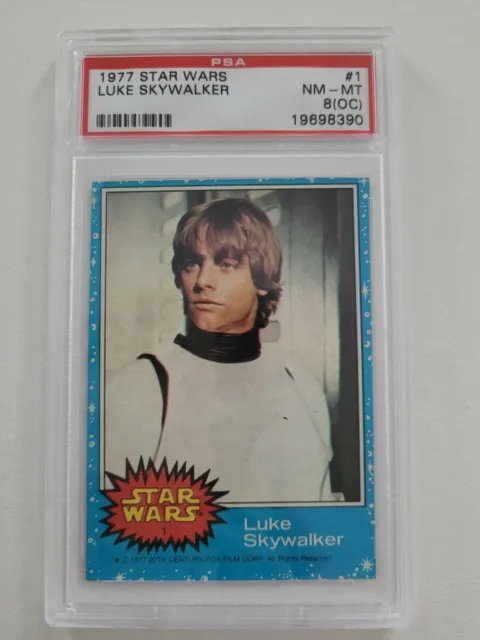 1977 Star Wars Luke Skywalker #1 PSA graded 8 NM-MT trading card
