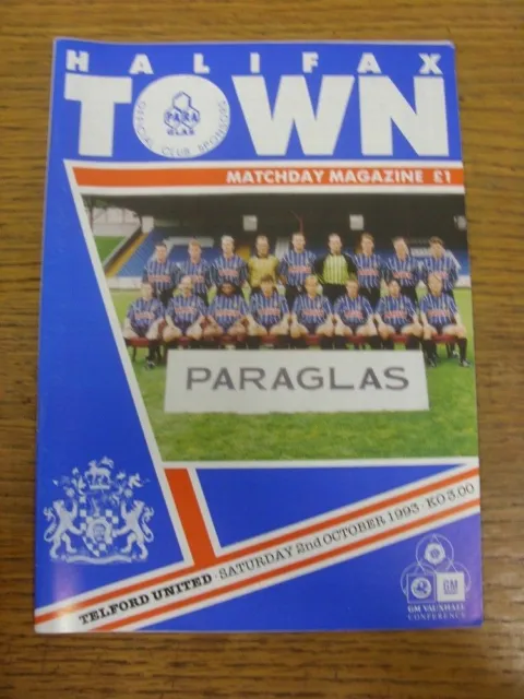 02/10/1993 Halifax Town v Telford United [1st Non-League Season] . Thanks for vi
