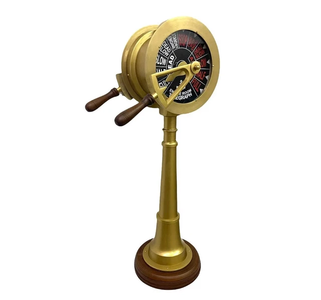 94cm Messing Oberfläche Schiff Motor Telegraph / Antik Nautisch Marine Telegraph