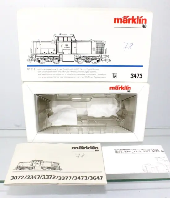 Märklin 3473 OVP Leerkarton mit Papiere für Diesellok V100 BR 211 286-0